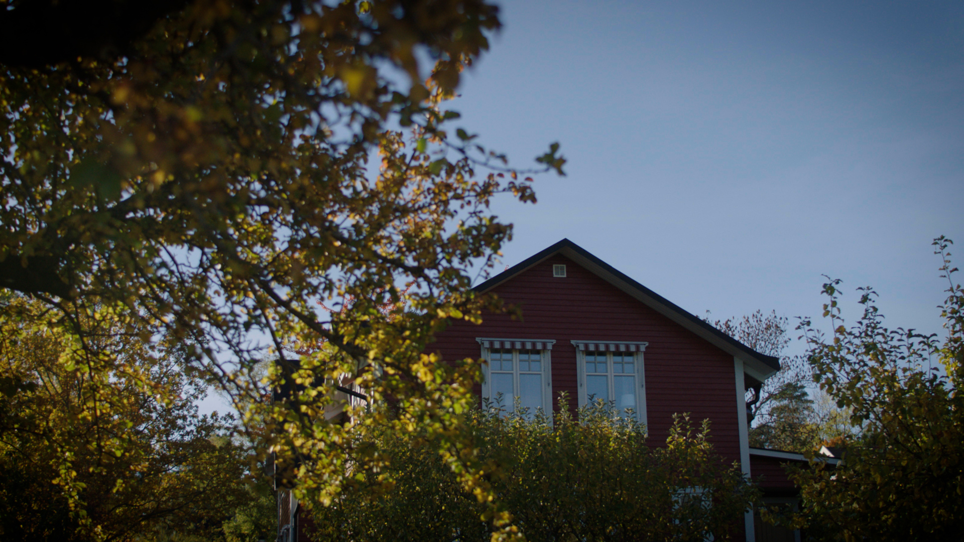 Grönområde med villa i bakgrunden.